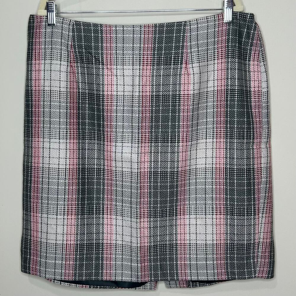 Talbots Woman Wool Blend Plaid Skirt Size 16W